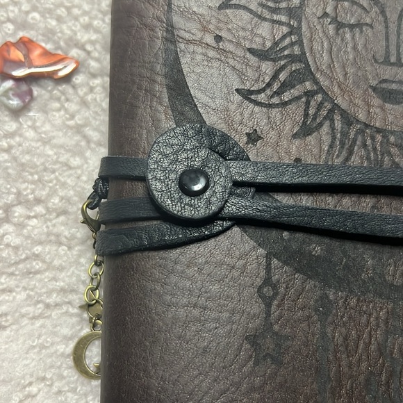 Hand Crafted Hand Made Laser engraved Leather Journal with Sun and Moon Design - Picture 11 of 12